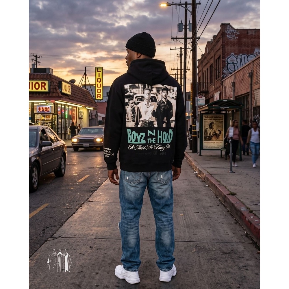 Shoe Palace Boyz N The Hood Hoodie Mens Medium Black Exc 1991 Movie Graphic